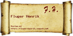 Fluger Henrik névjegykártya